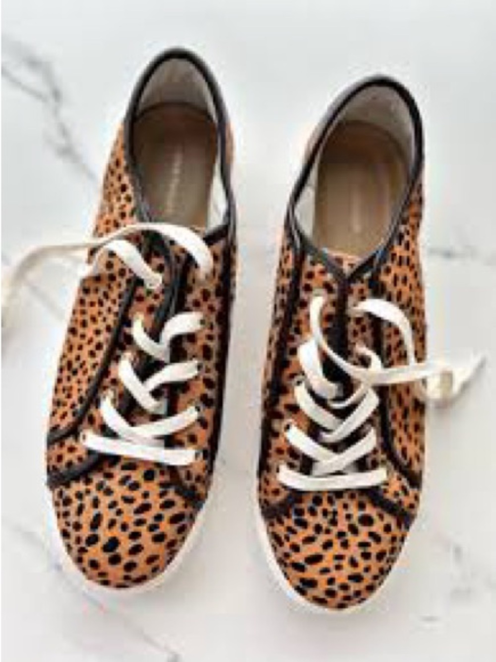 Ann Taylor Leopard Print Calf Hair Sneakers GUC